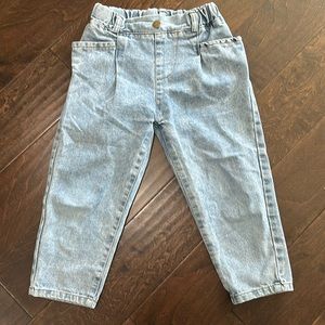 Wide leg denim pants for kids